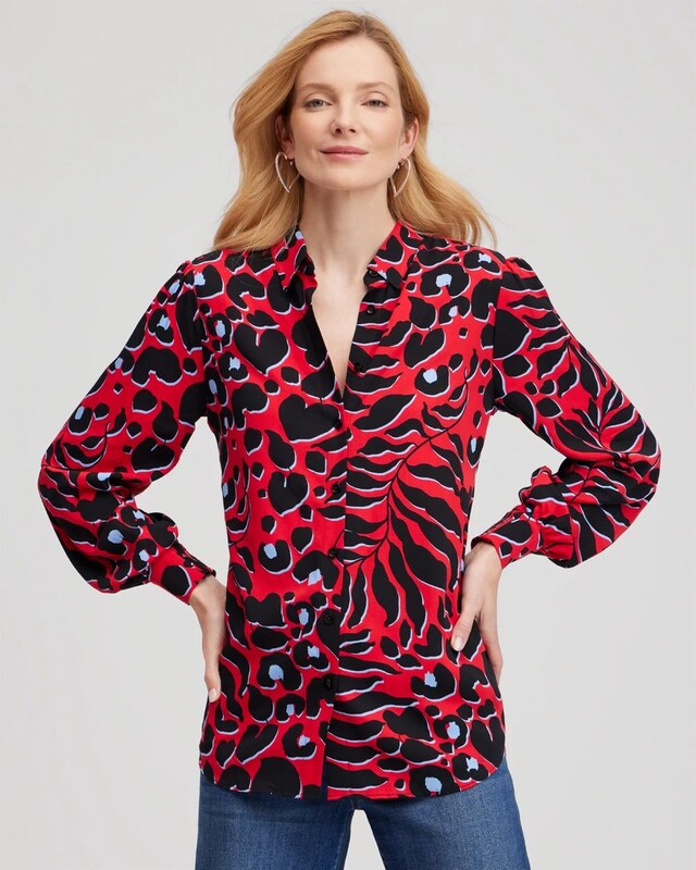 Twill Animal Print Tunic - image 1